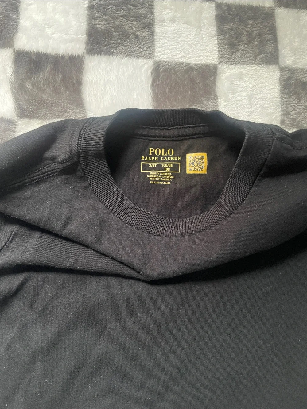 Ralph Lauren Black Tee with Red Polo Pony size 3T